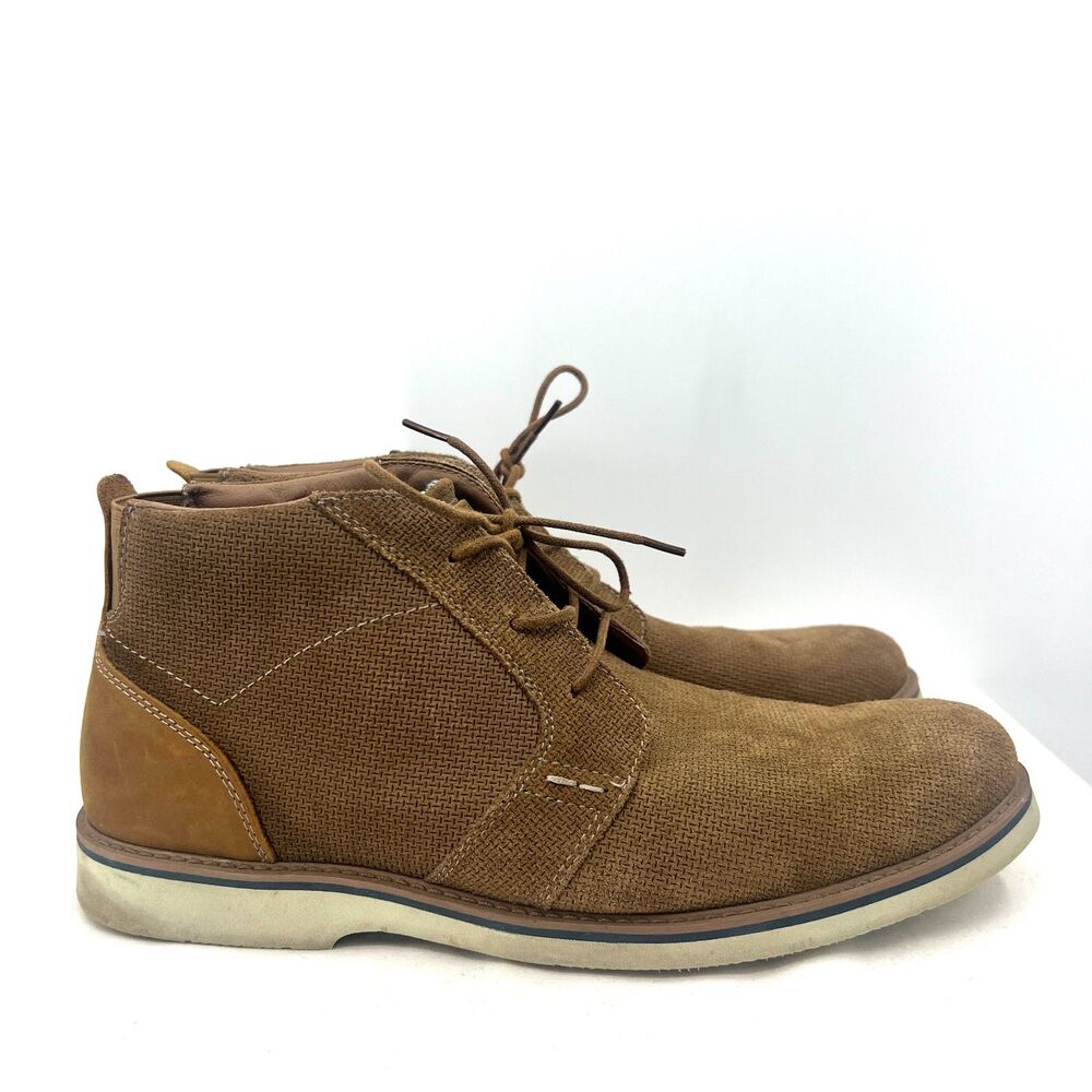 Nunn Bush Mens 13M Tan Leather Suede Chukka Boots Comfort Gel Lace Up 84793-909